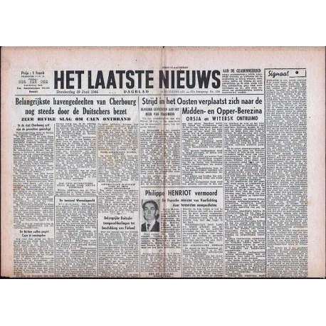 HET LAATSTE NIEUWS:29 de junio de 1944